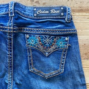 Cedar Rose 🌹 Women's Embroidered Boot Cut Jeans